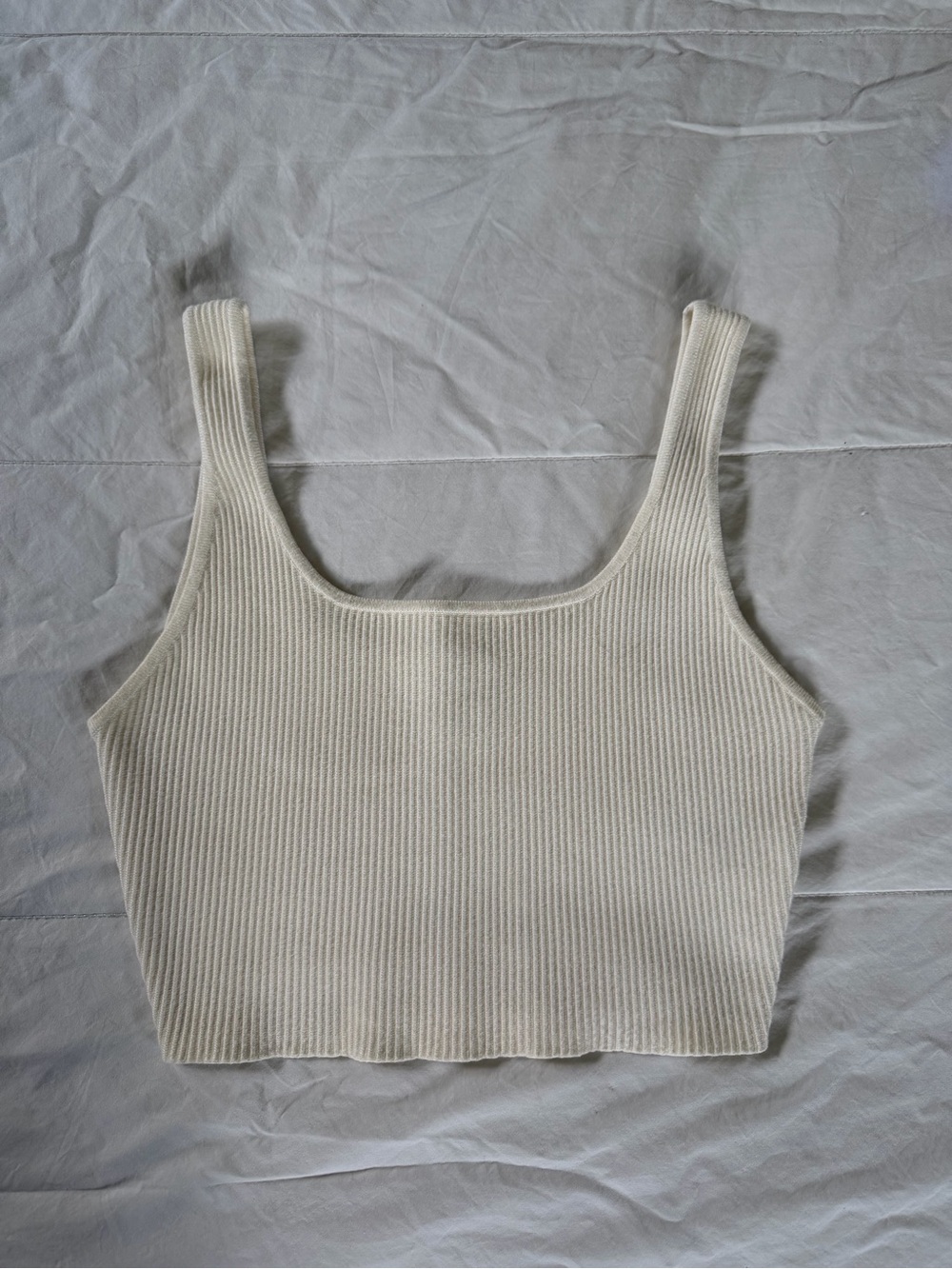 House of Harlow 1960 Ribbed Cropped Tank - Cream